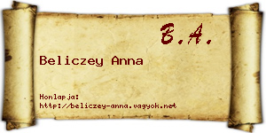 Beliczey Anna névjegykártya